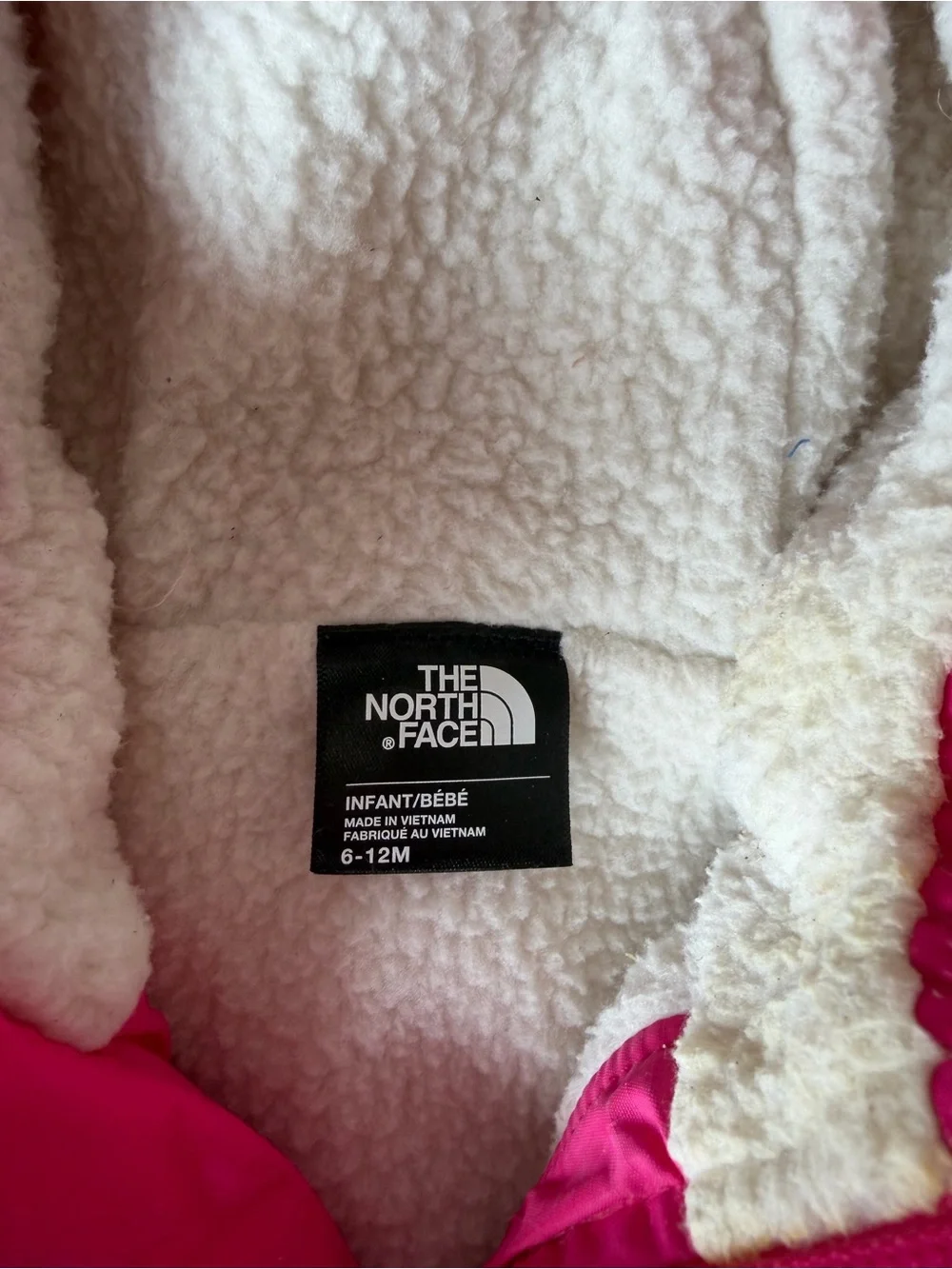 The North Face Infant Bright Pink Fleece-Lined Jacket